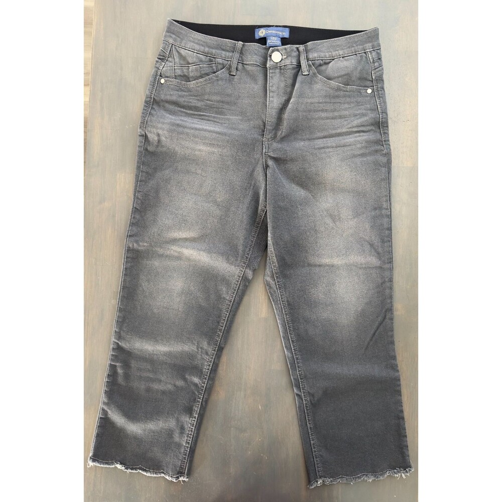 Democracy "Ab"solution Scalloped Hem Crop Jean GRAY SIZE PETITE 12 812-991